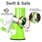 Manual Rotary Grater with 3 Stainless Steel Drums