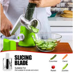 Manual Rotary Grater with 3 Stainless Steel Drums