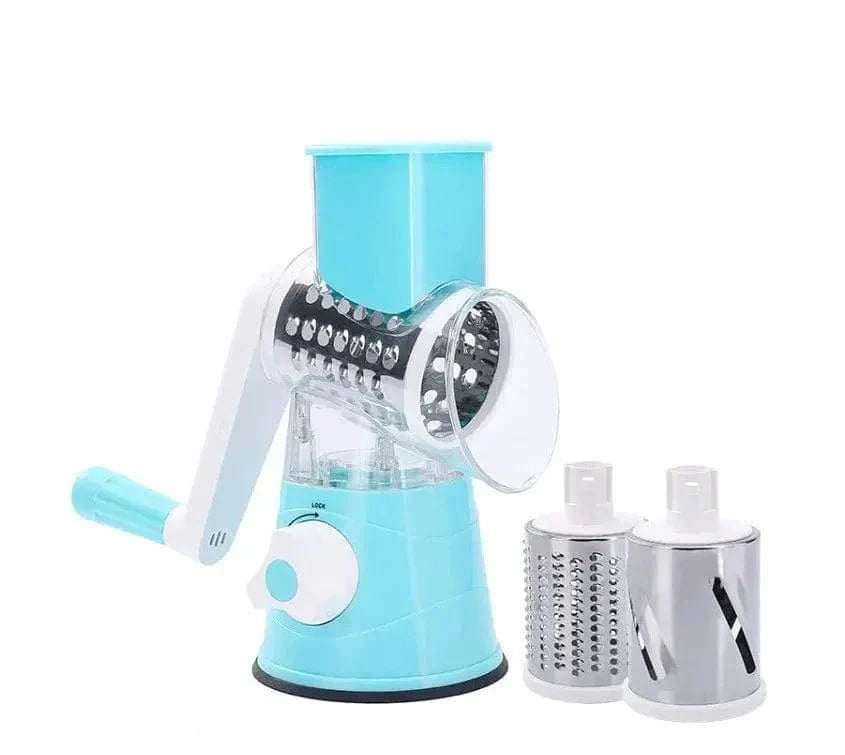 Manual Rotary Grater with 3 Stainless Steel Drums