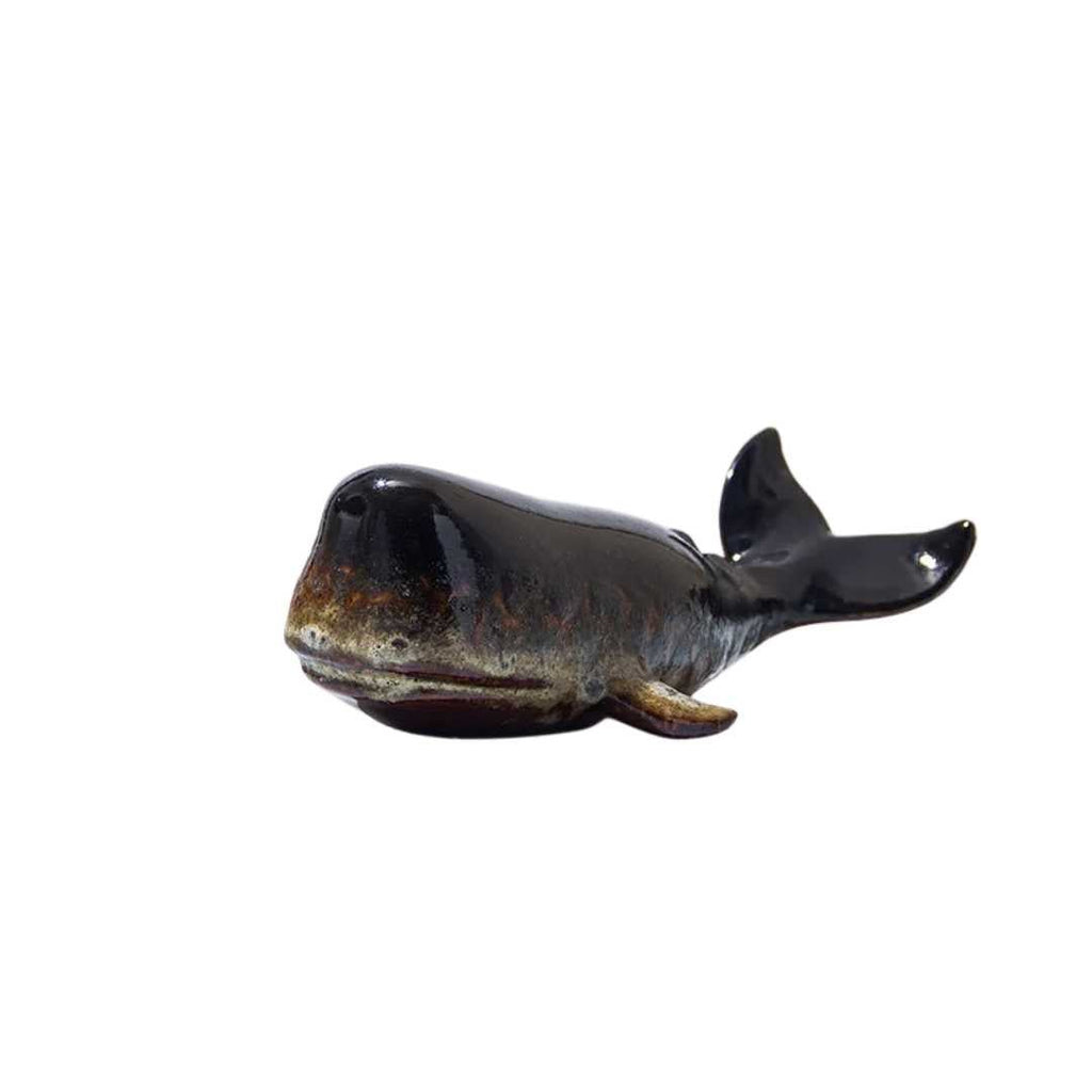 Glossy Porcelain Whale Ornament