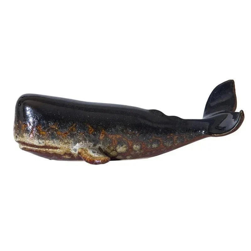 Glossy Porcelain Whale Ornament