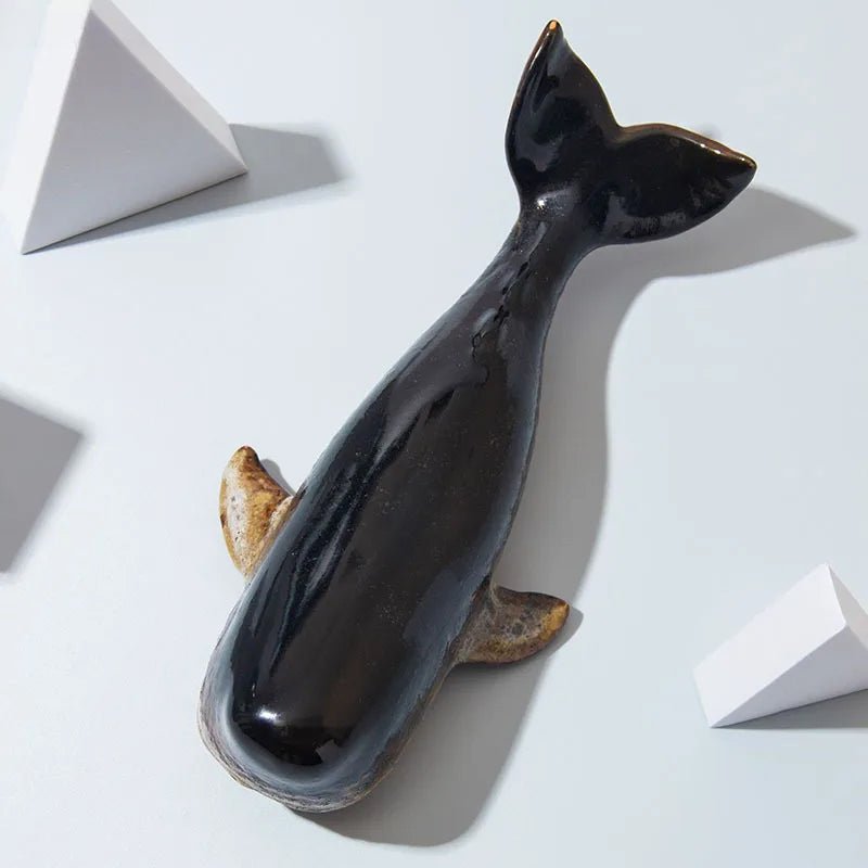 Glossy Porcelain Whale Ornament