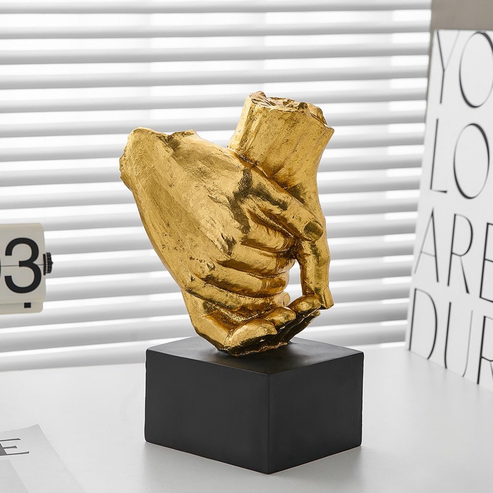 Intertwined Hands Resin Sculpture