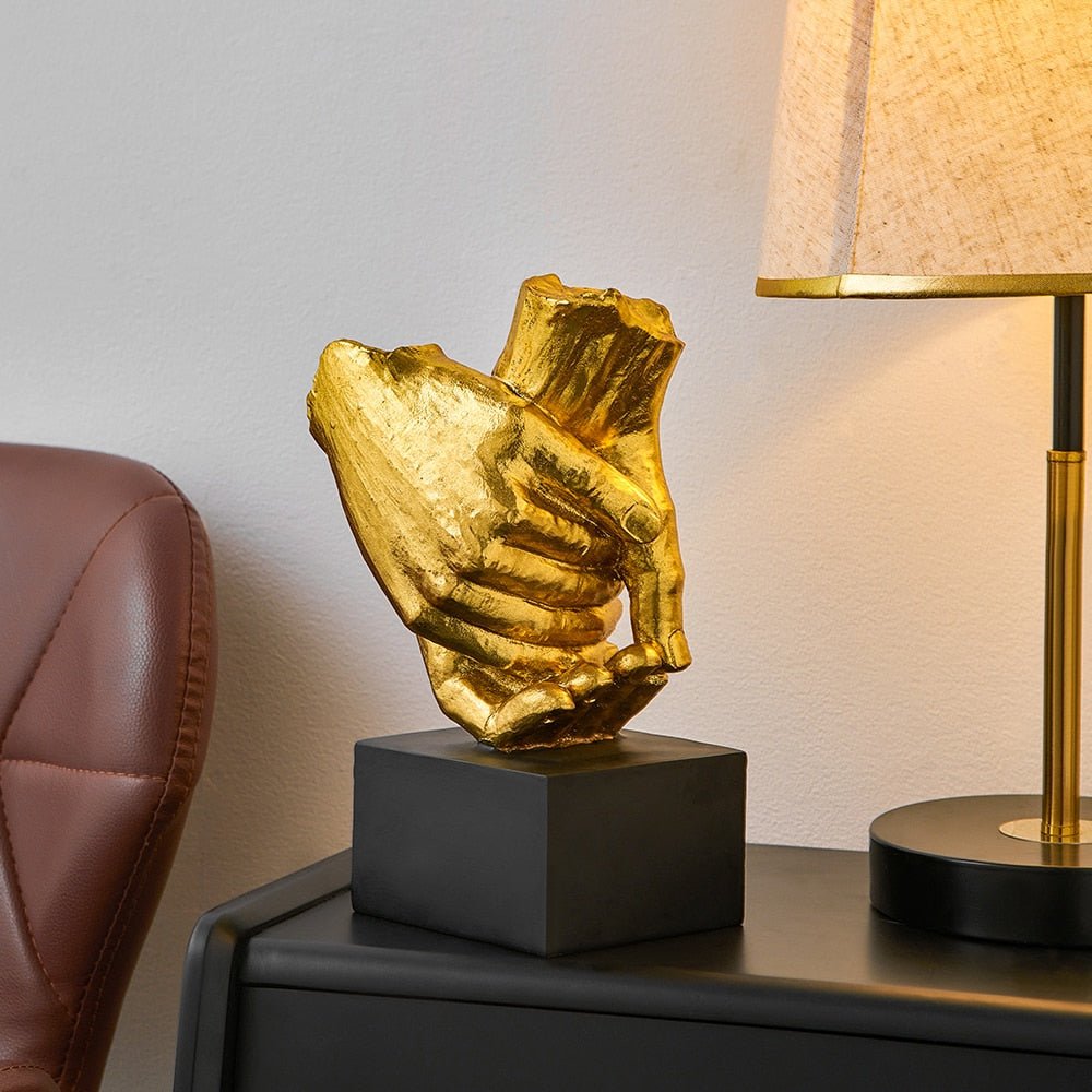 Intertwined Hands Resin Sculpture