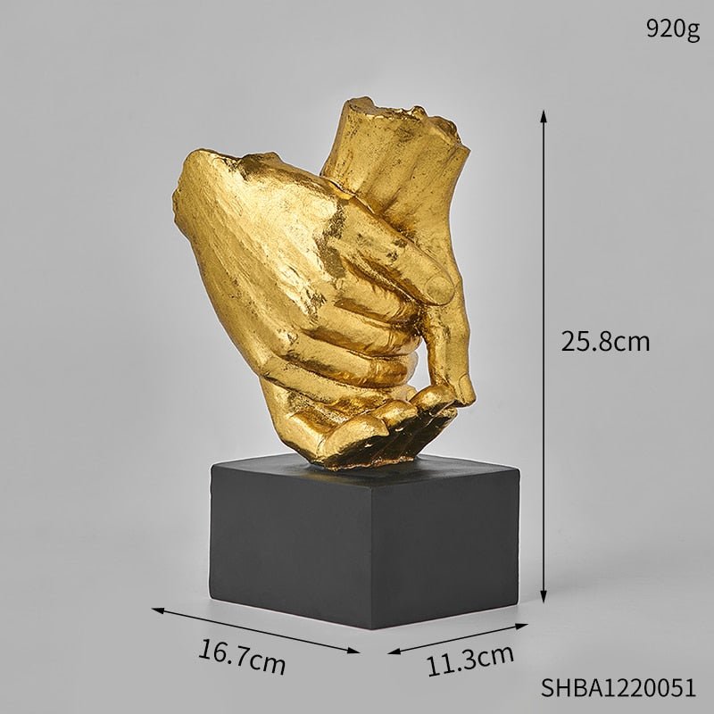 Intertwined Hands Resin Sculpture