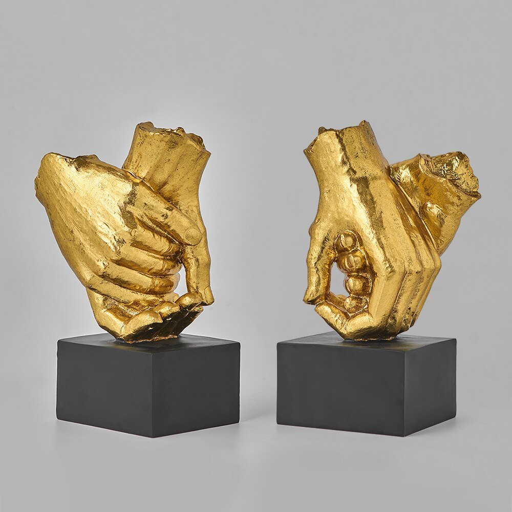 Intertwined Hands Resin Sculpture