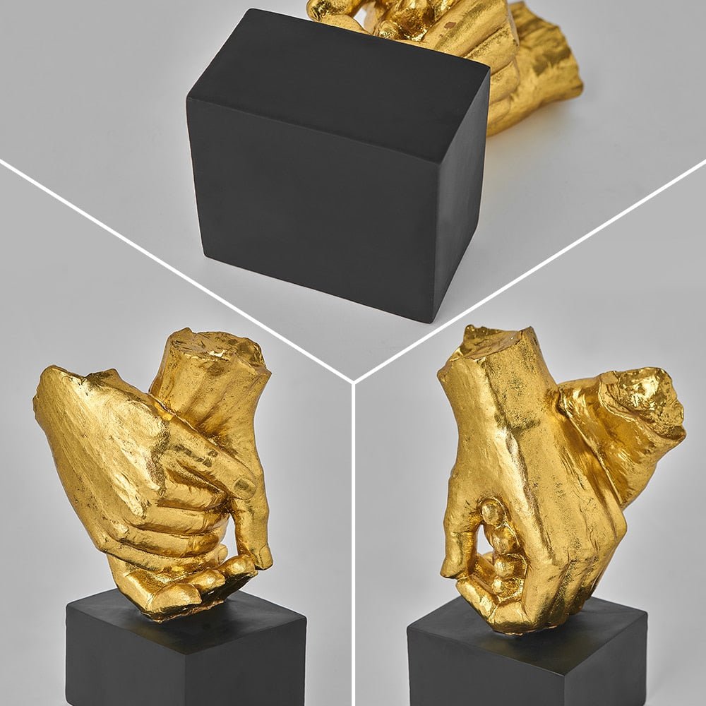 Intertwined Hands Resin Sculpture