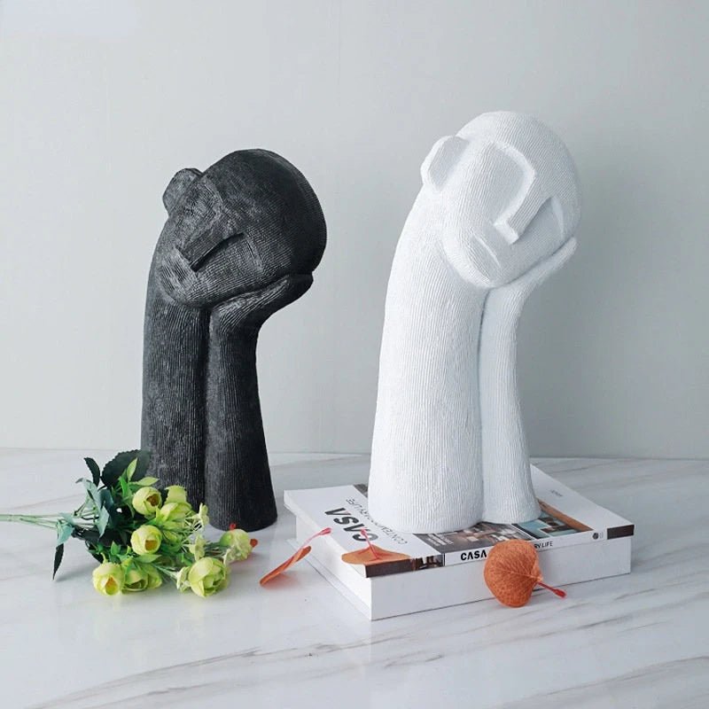 Thoughtful Face Resin Sculpture