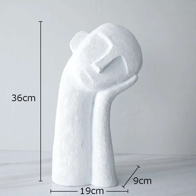 Thoughtful Face Resin Sculpture
