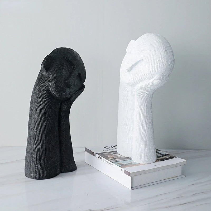 Thoughtful Face Resin Sculpture