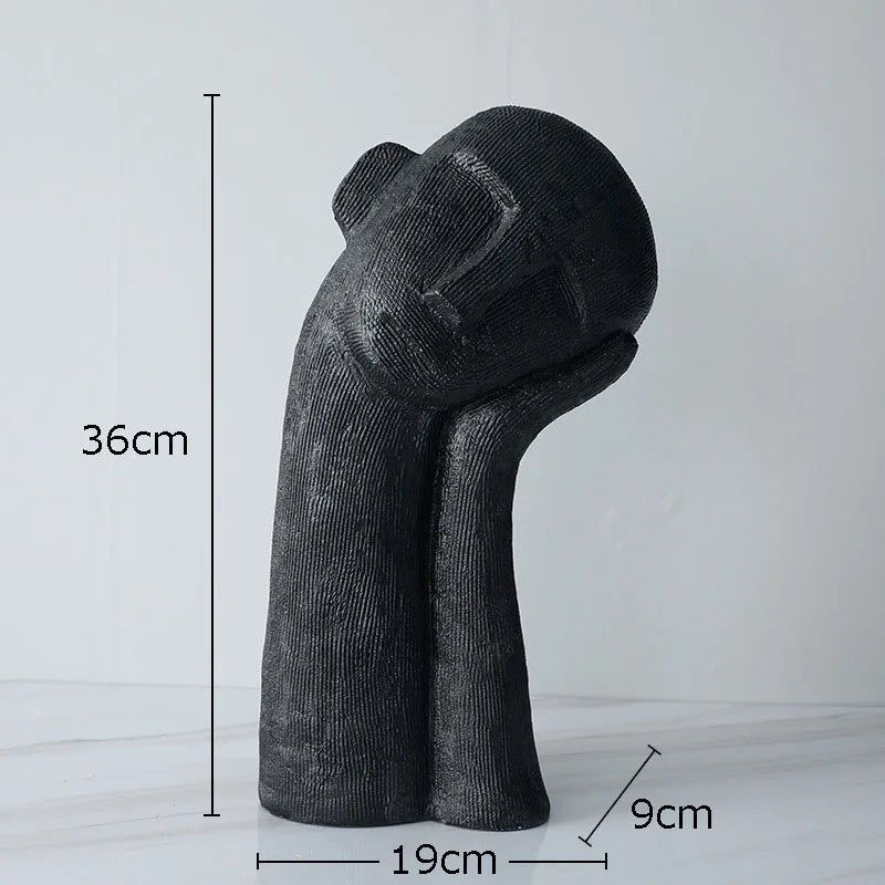 Thoughtful Face Resin Sculpture