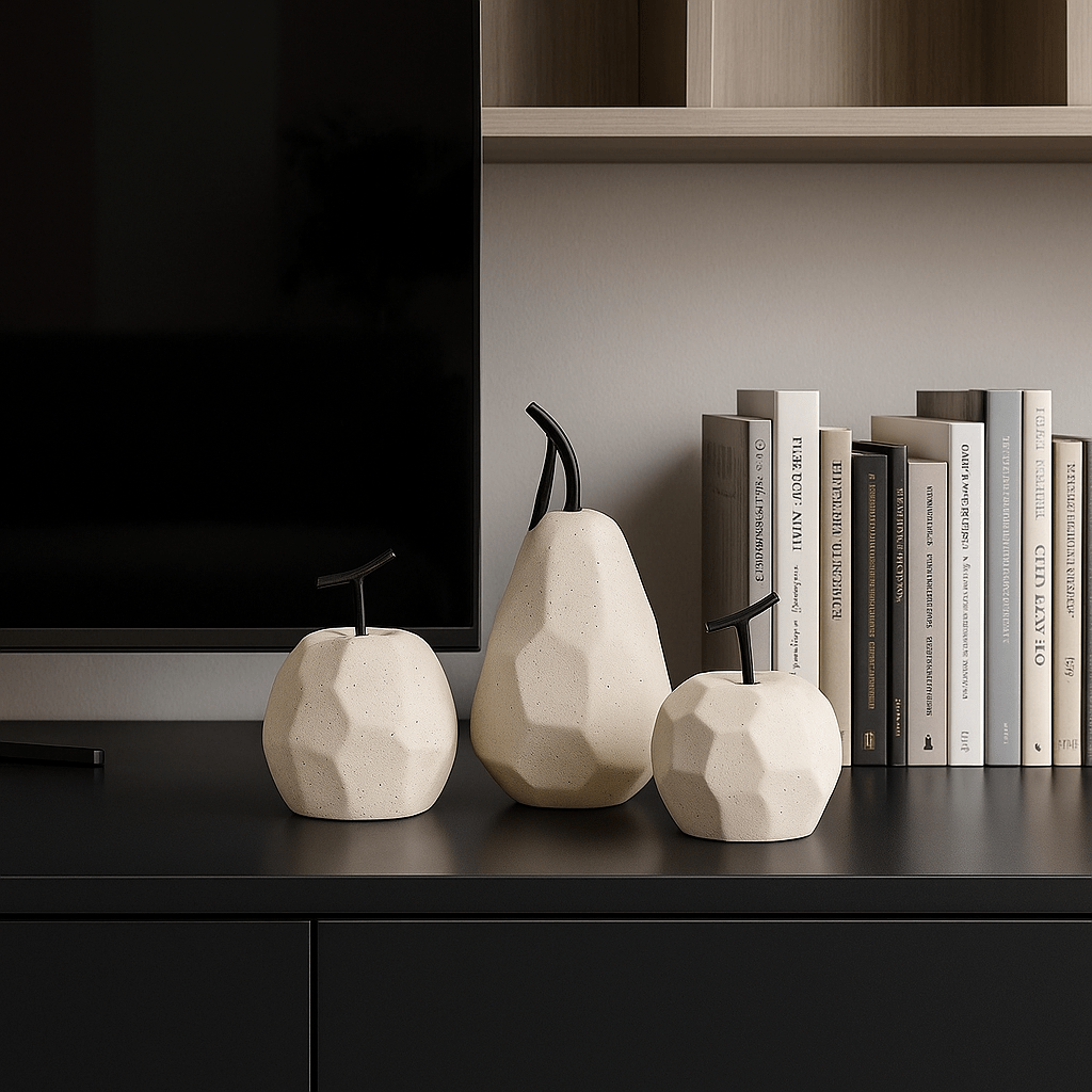Geometric Resin Apple or Pear Ornament