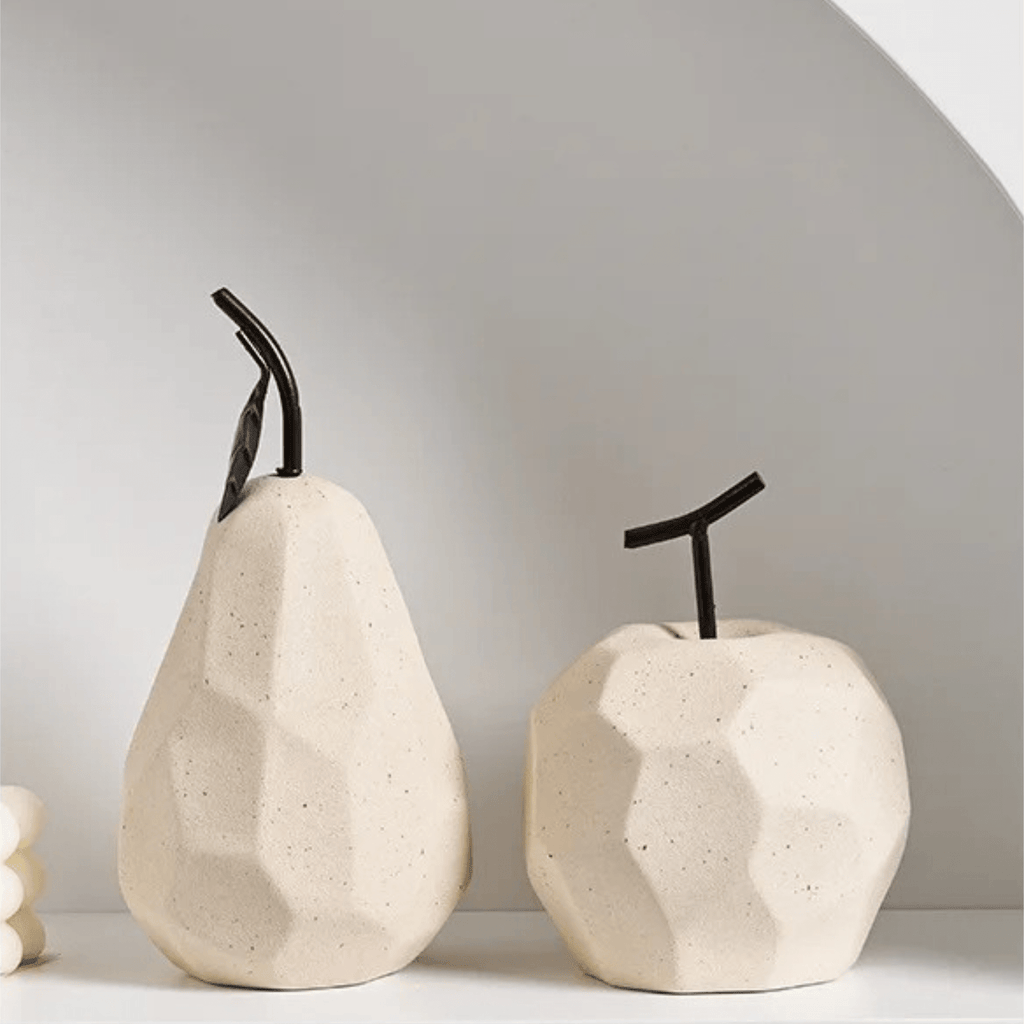 Geometric Resin Apple or Pear Ornament