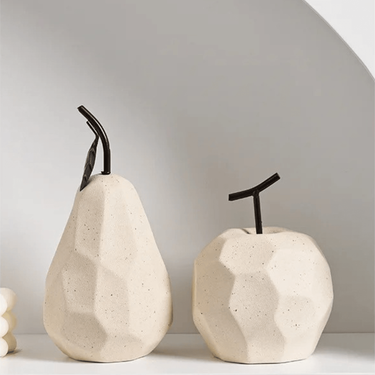 Geometric Resin Apple or Pear Ornament