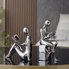 Glossy Ceramic Bookends, Set of 2