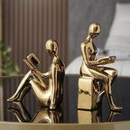 Glossy Ceramic Bookends, Set of 2