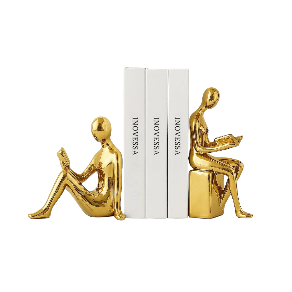 Glossy Ceramic Bookends, Set of 2
