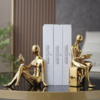 Glossy Ceramic Bookends, Set of 2