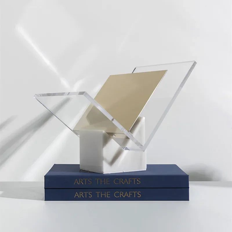 Marble and Acrylic Book Display Stand