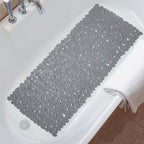 Pebble Texture PVC Bath Mat with Suction Cups, 88 x 40 cm