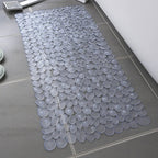 Pebble Texture PVC Bath Mat with Suction Cups, 88 x 40 cm