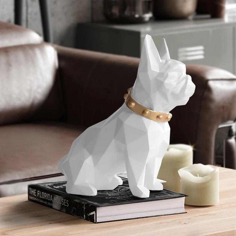 Geometric French Bulldog Resin Money Box