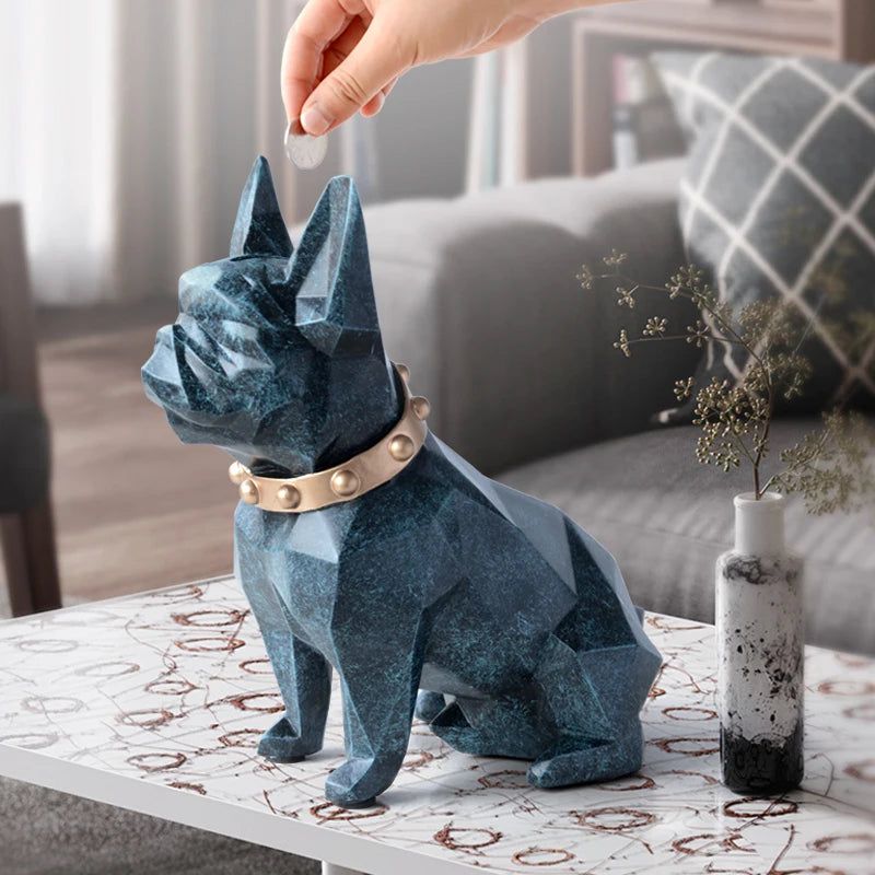 Geometric French Bulldog Resin Money Box