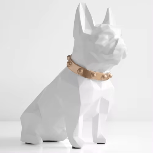 Geometric French Bulldog Resin Money Box