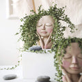 Face Design Resin Plant Pot with Drainage Hole