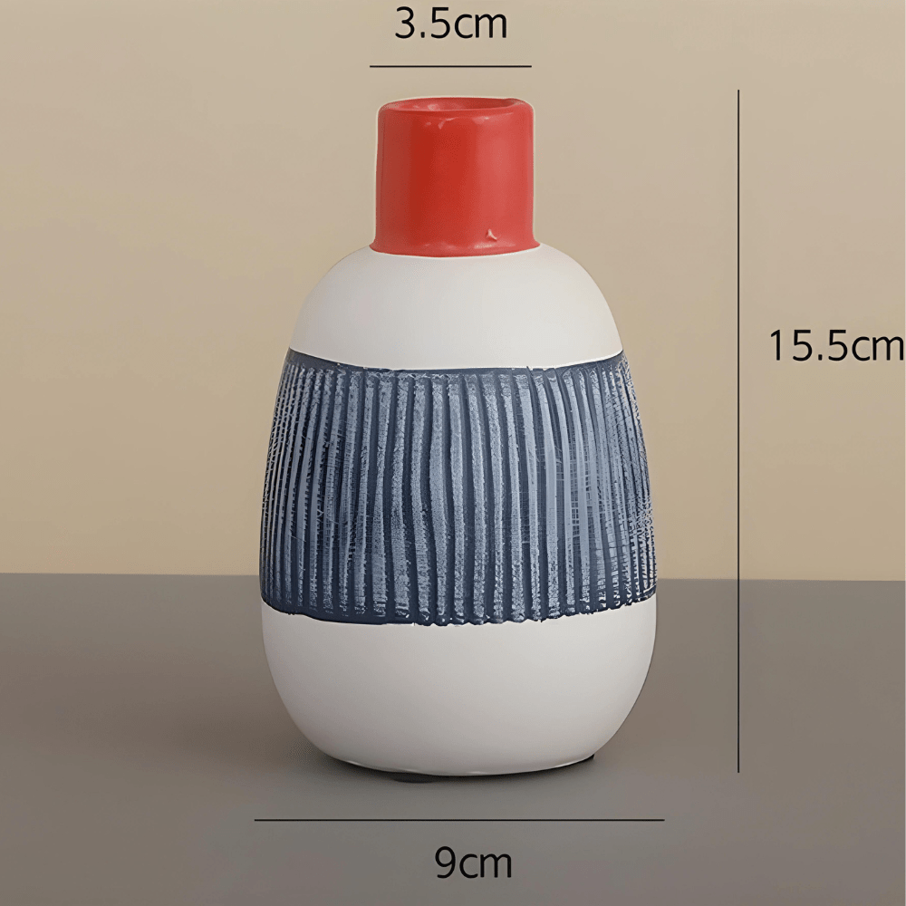 Graphic Pattern Ceramic Vase