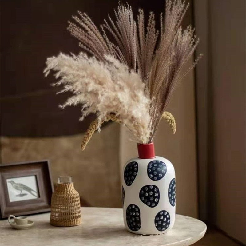 Graphic Pattern Ceramic Vase