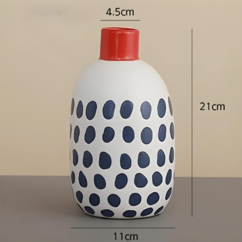 Graphic Pattern Ceramic Vase