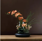 Ceramic Decorative Vase with Artificial Orchid Flowers, 30 cm