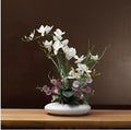Ceramic Decorative Vase with Artificial Orchid Flowers, 30 cm
