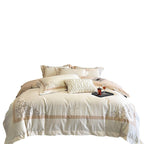 Rose Embroidered Cotton Sateen Bedding Set