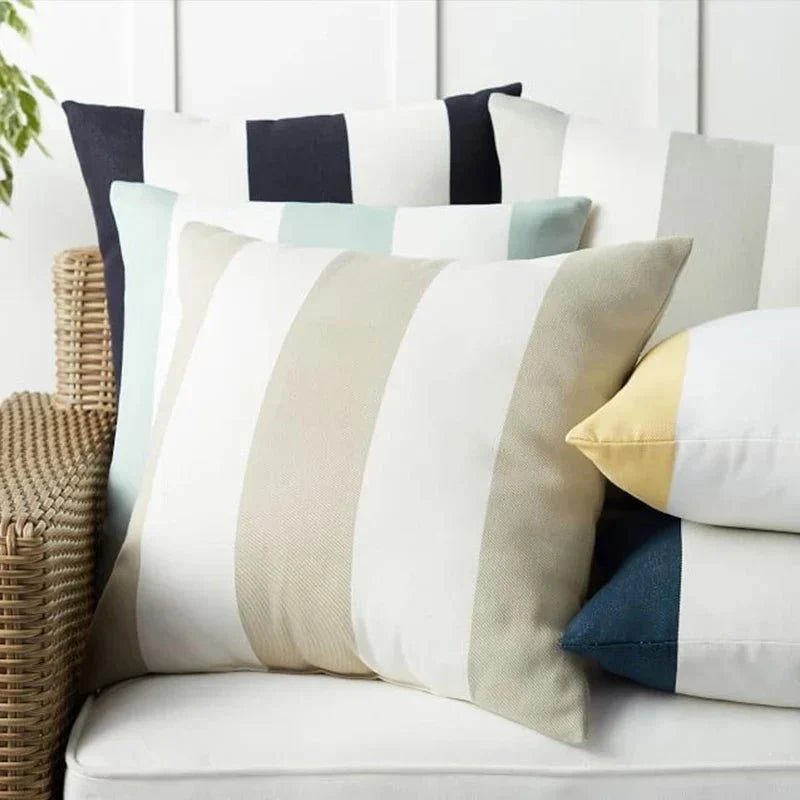 Wide Stripe Velvet Cushion Cover, 45 x 45 cm