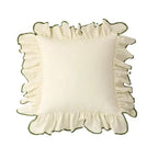 Two-Tone Ruffled Cotton Cushion Cover, 45 x 45 cm