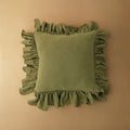 Two-Tone Ruffled Cotton Cushion Cover, 45 x 45 cm