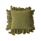 Two-Tone Ruffled Cotton Cushion Cover, 45 x 45 cm