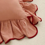 Two-Tone Ruffled Cotton Cushion Cover, 45 x 45 cm