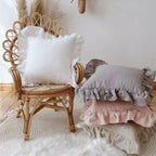 Ruffled Linen Cushion Cover
