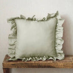 Ruffled Linen Cushion Cover