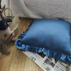 Ruffled Linen Cushion Cover