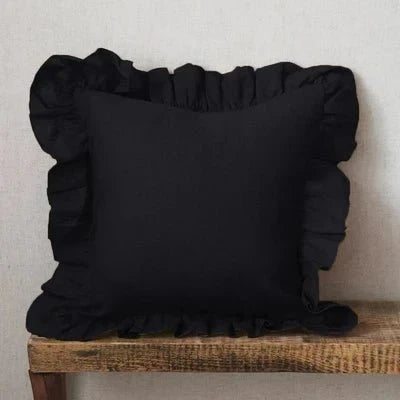 Ruffled Linen Cushion Cover