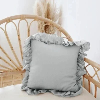 Ruffled Linen Cushion Cover