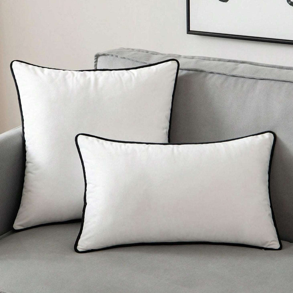 Black and White Velvet Cushion Cover
