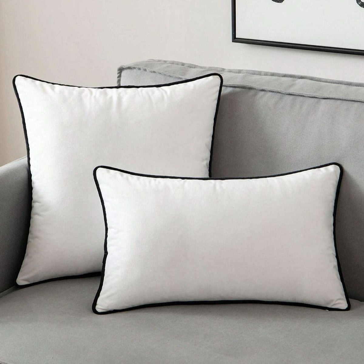 Black and White Velvet Cushion Cover
