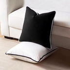 Black and White Velvet Cushion Cover