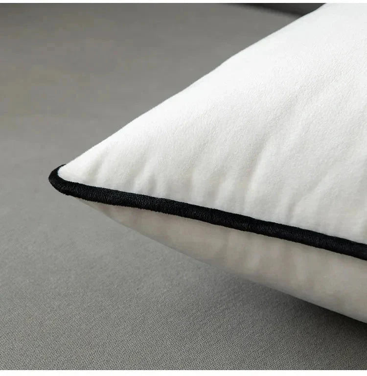 Black and White Velvet Cushion Cover