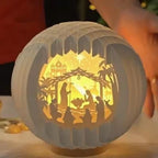 Illuminated Paper-Cut Nativity Scene